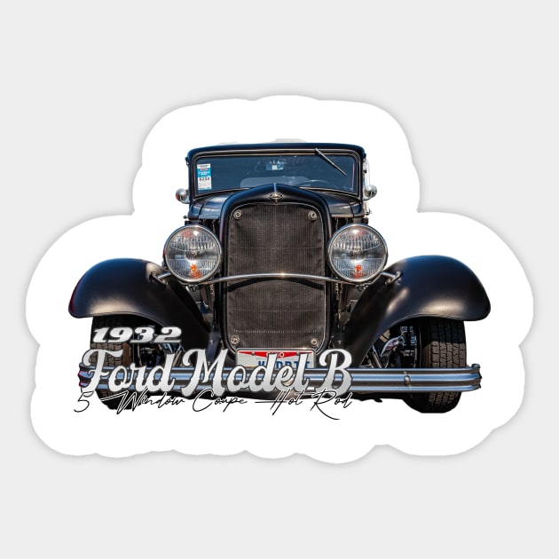 1932 Ford Model B 5 Window Coupe Hot Rod Sticker by Gestalt Imagery